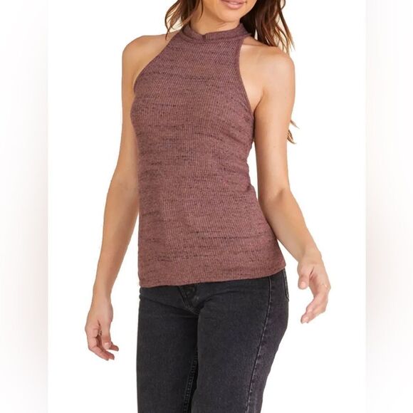 Project Social T Marling Mock Neck Fitted Tank - Picture 1 of 6